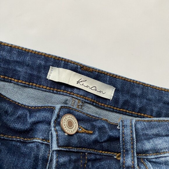 KanCan Denim Skirt Released Hem Mini Size 3/25 Slightly Distressed Blue - Picture 3 of 4